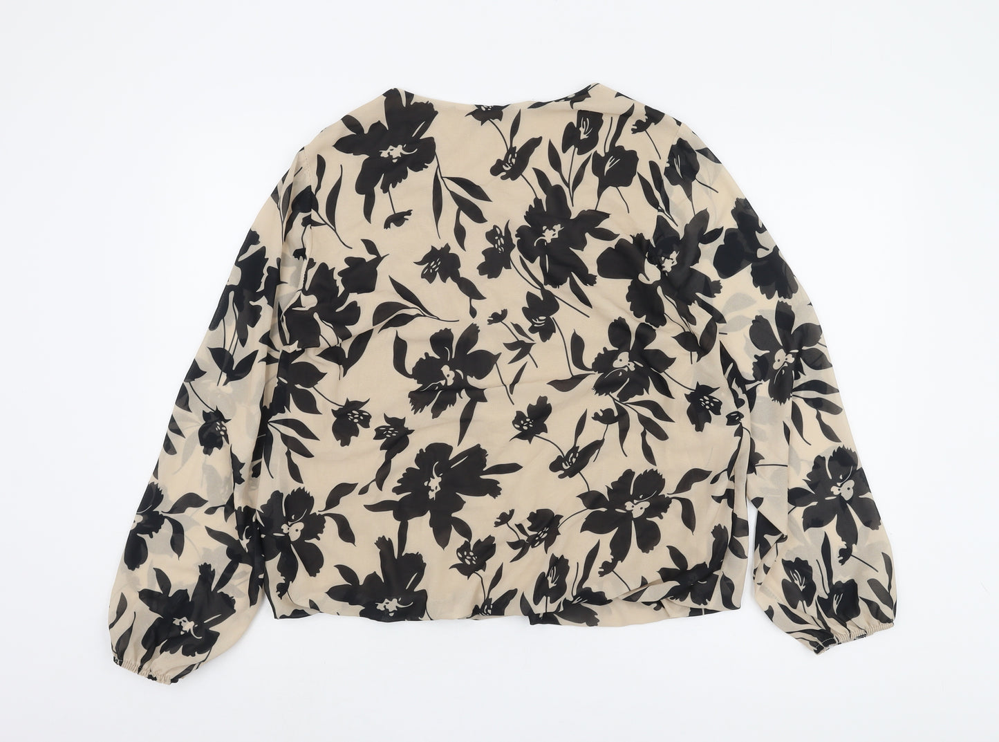 Cloud 5ive Women's Beige Floral Blouse, L, Casual Style