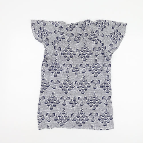 French Connection Women's Blue Geometric Blouse Size 8