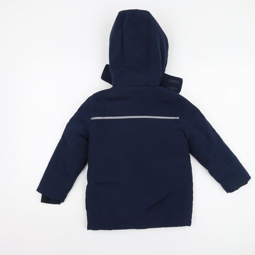 Andy & Evan Boys Blue Parka Jacket XS