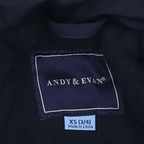 Andy & Evan Boys Blue Parka Jacket XS
