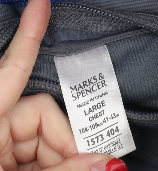 Marks and Spencer Men's Blue Puffer Jacket L Casual