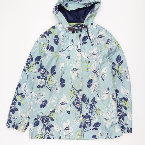 Bonmarché Women's Blue Floral Rain Coat Size 12