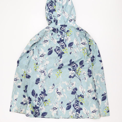Bonmarché Women's Blue Floral Rain Coat Size 12