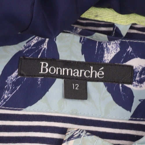 Bonmarché Women's Blue Floral Rain Coat Size 12