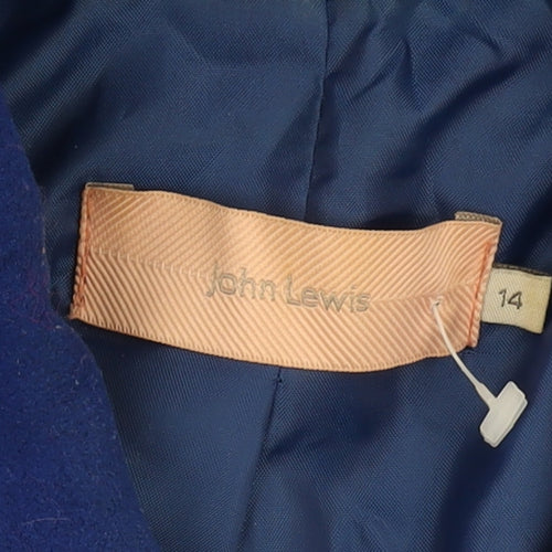 John Lewis Women's Blue Pea Coat, Size 14, Classic Style
