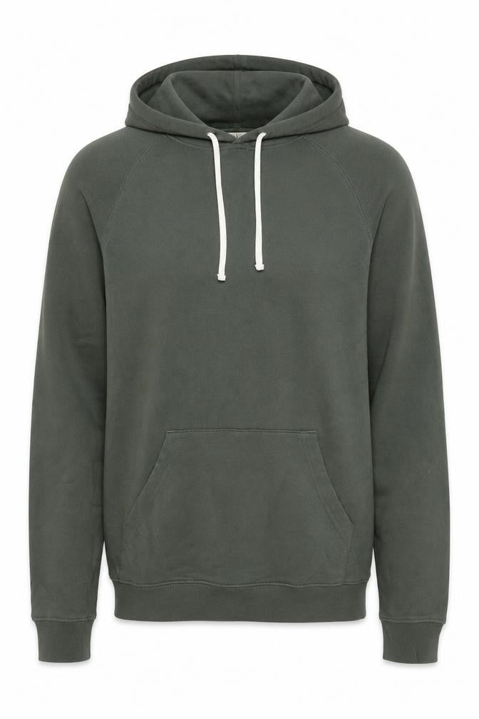 Front view of H&M Men's Green Pullover Hoodie S Cotton