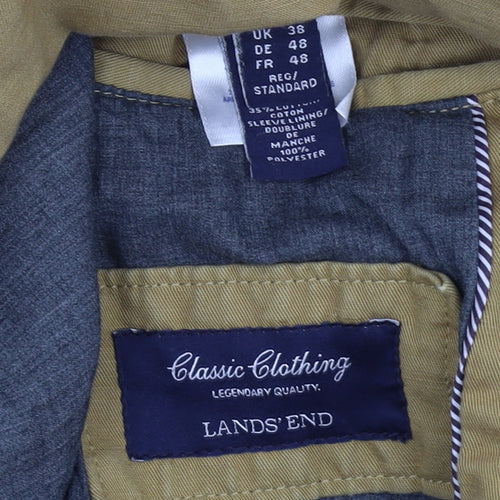 Lands' End Men's Brown Blazer, Size 38R, Classic Style