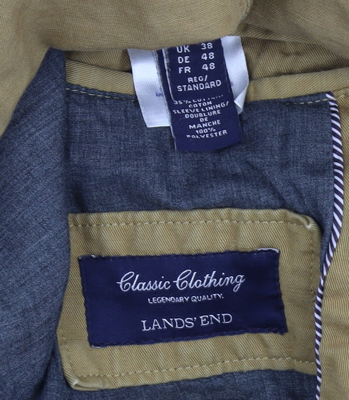 Lands' End Men's Brown Blazer, Size 38R, Classic Style
