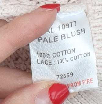 Cotton Traders Women's Beige Open-Knit Jumper Size 10