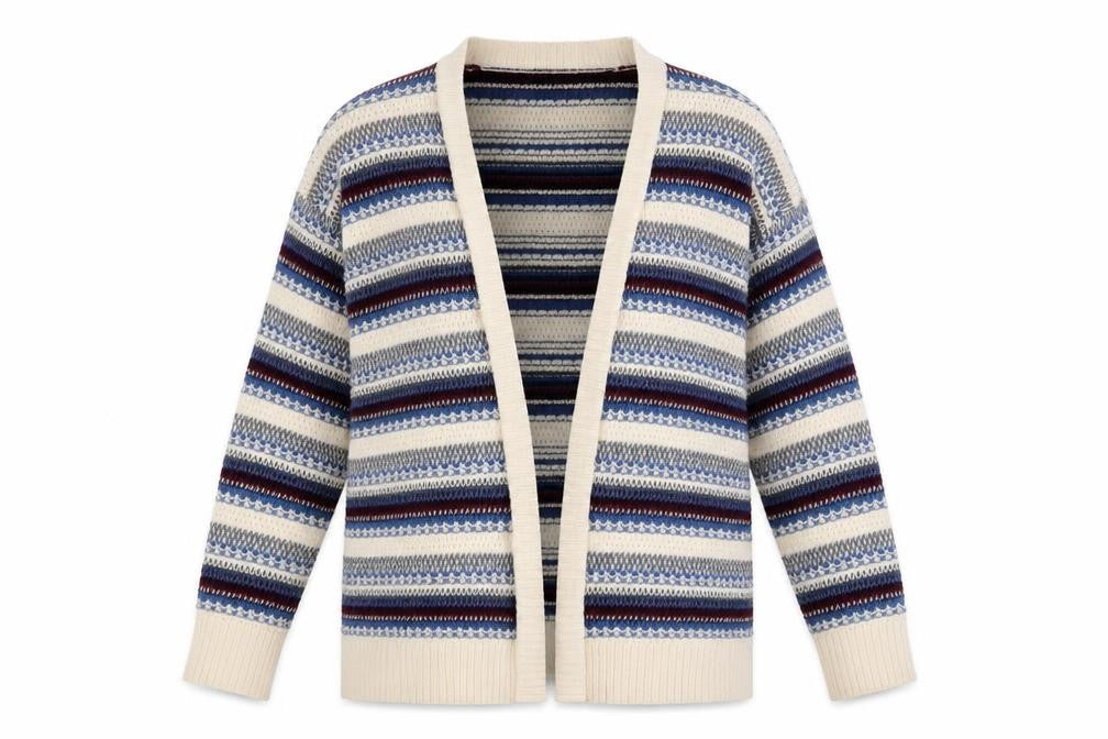 Front view of Woolovers Women's Multicoloured Cardigan S