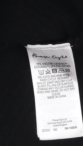 Phase Eight Women's Black High Neck Dress - Size S