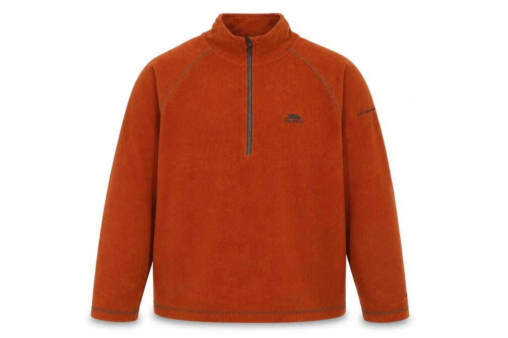 Front view of Trespass Men's Orange 1/4 Zip Sweatshirt S