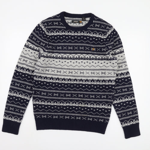 Farah Men's Blue Crew Neck Pullover Jumper M