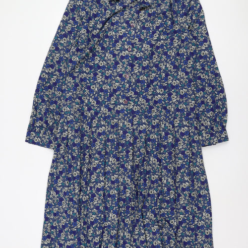 Eastex Women's Blue Floral Shift Dress Size 16