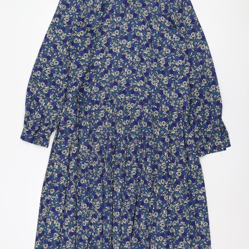 Eastex Women's Blue Floral Shift Dress Size 16