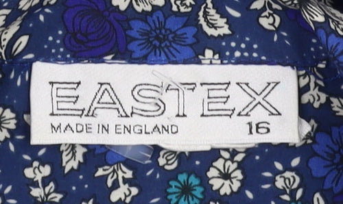 Eastex Women's Blue Floral Shift Dress Size 16