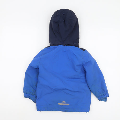 Trespass Boys Blue Puffer Jacket 2-3 Years Waterproof