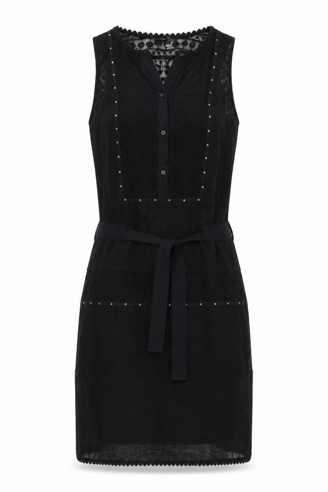 Front view of Next Women's Black Sleeveless Dress UK 8