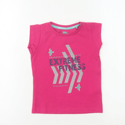 Trespass Pink Girls Fitness T-Shirt 3-4 Years - Sleeveless Quick Dry