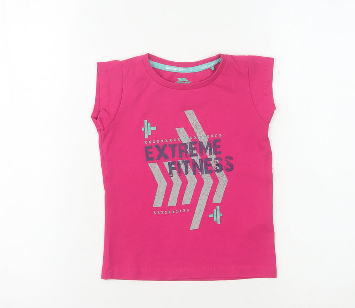 Trespass Pink Girls Fitness T-Shirt 3-4 Years - Sleeveless Quick Dry