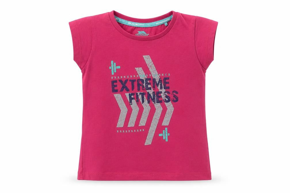 Trespass Pink Girls Fitness T-Shirt 3-4 Years - Sleeveless Quick Dry