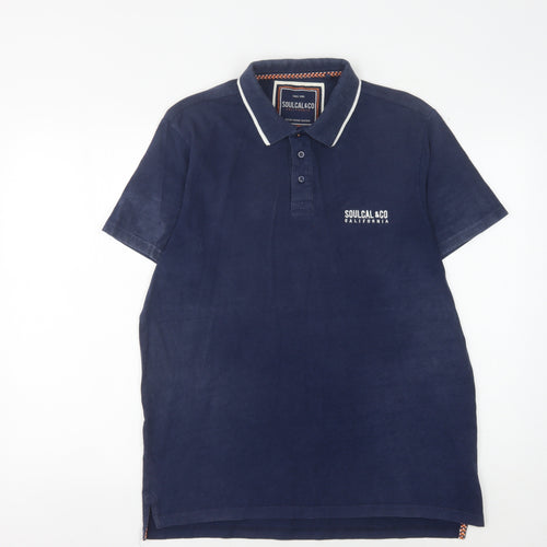SOULCAL & CO Men's Blue M Polo Shirt Short Sleeve