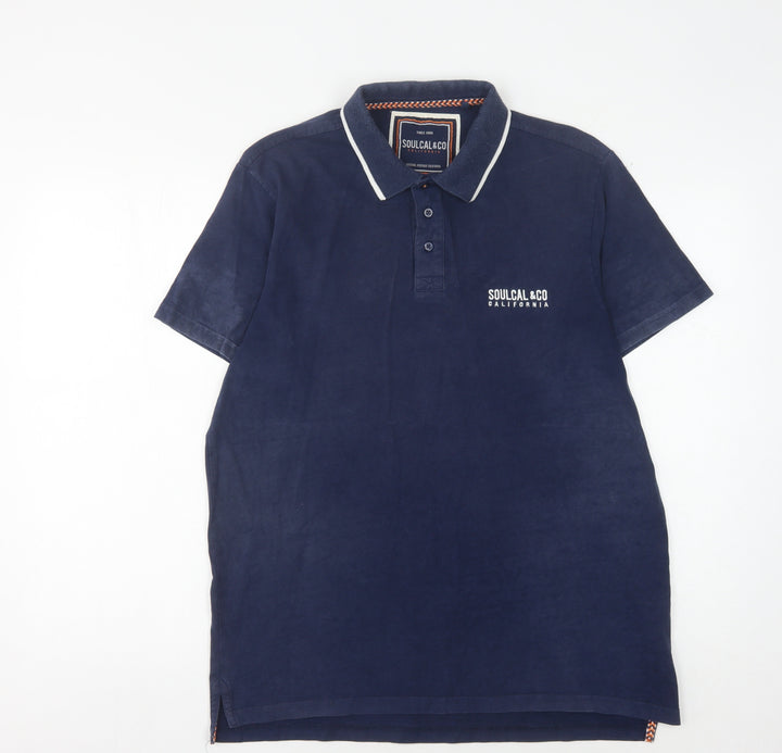 SOULCAL & CO Men's Blue M Polo Shirt Short Sleeve