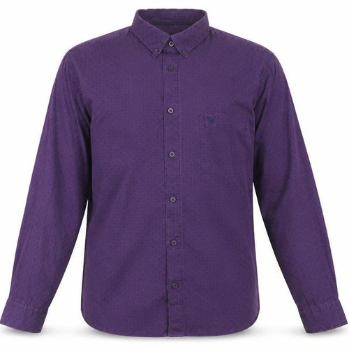 James Pringle Men's Purple Geometric Long Sleeve Shirt L