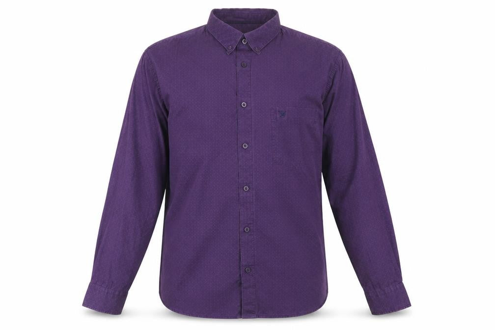 James Pringle Men's Purple Geometric Long Sleeve Shirt L