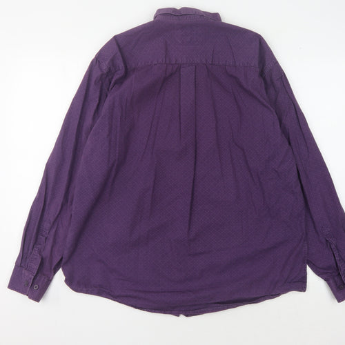 James Pringle Men's Purple Geometric Long Sleeve Shirt L