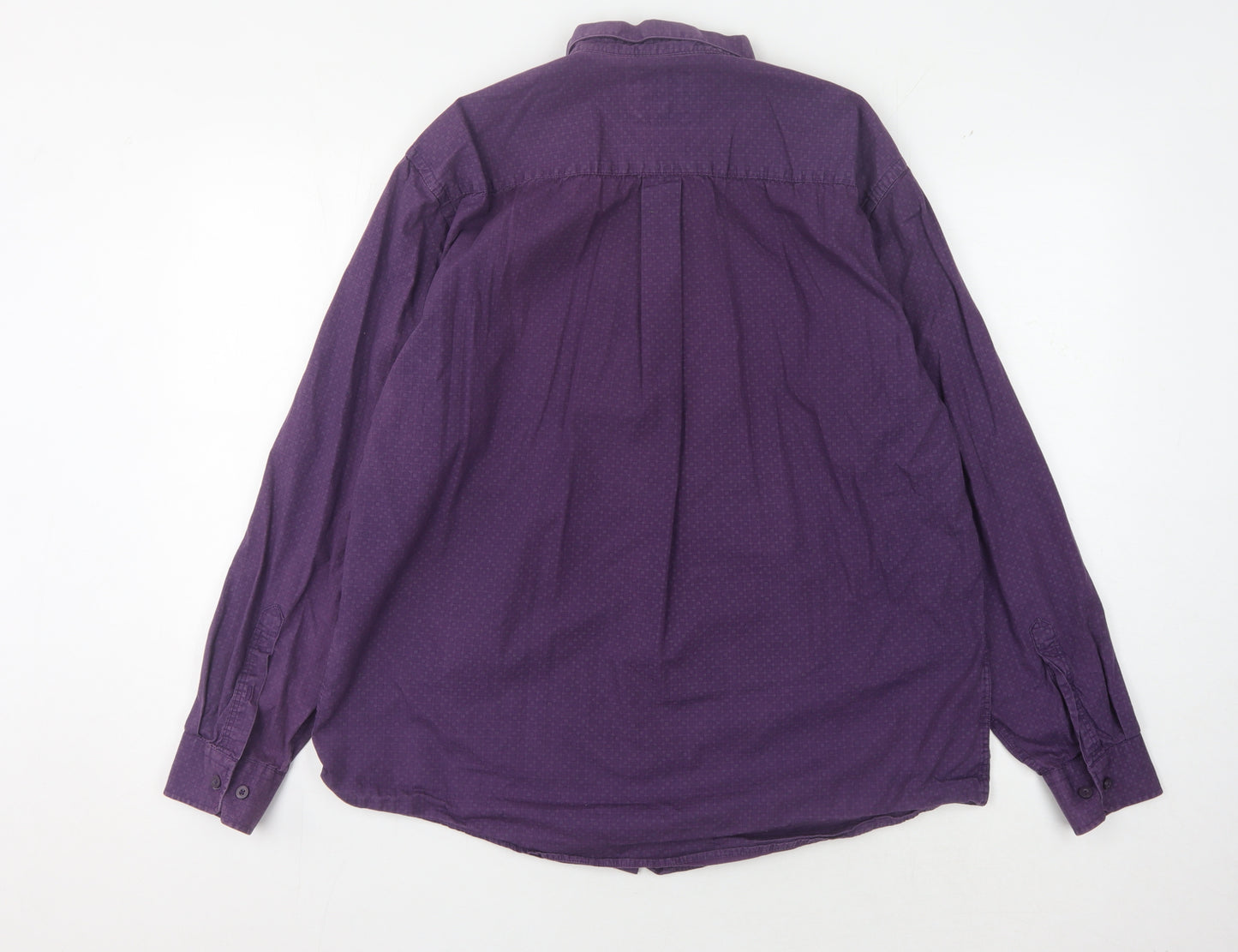 James Pringle Men's Purple Geometric Long Sleeve Shirt L