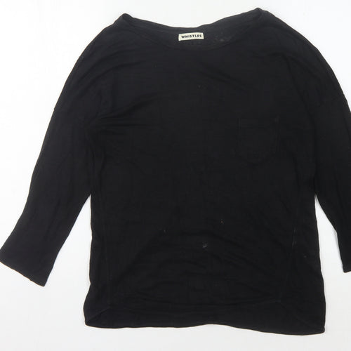 Whistles Black Jersey T-Shirt - Women's Size S