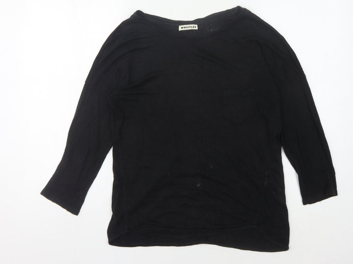 Whistles Black Jersey T-Shirt - Women's Size S