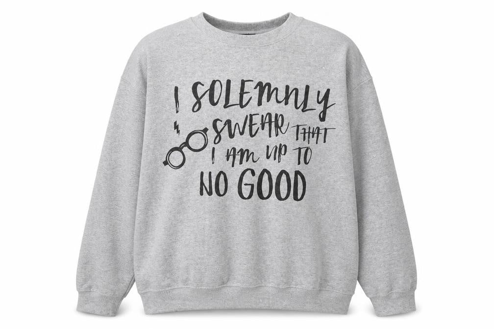 Front view of Harry Potter Grey L Pullover unisex sweatshirt