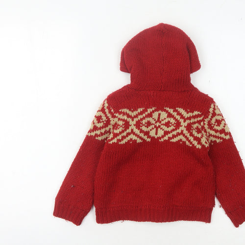 Ben Sherman Boys Red Hooded Cardigan Age 1-2 Years