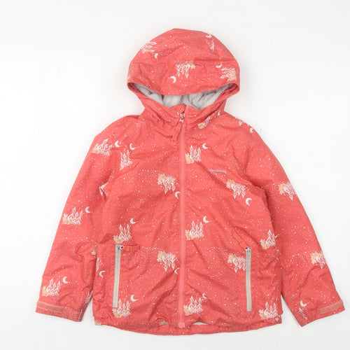 Craghoppers Girls Red Animal Print Waterproof Jacket