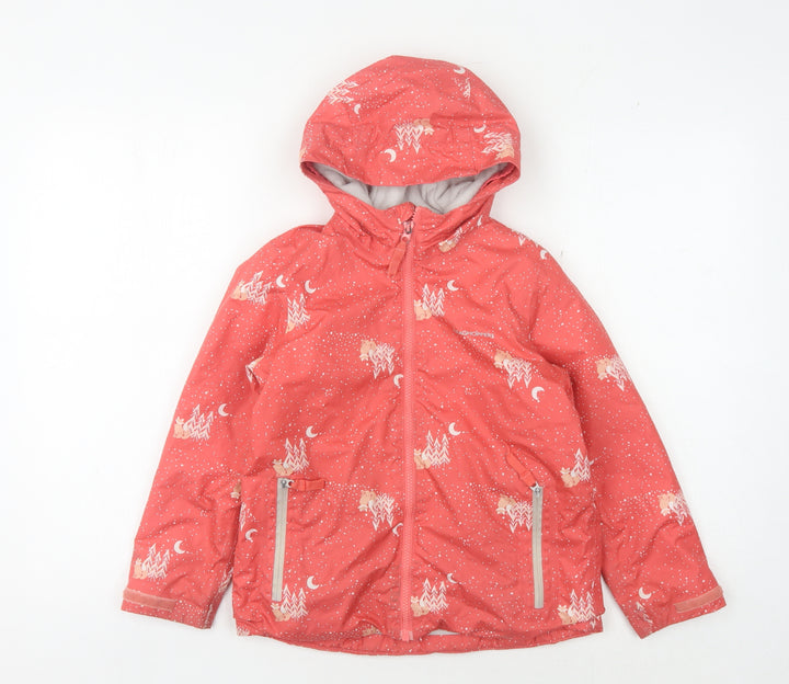 Craghoppers Girls Red Animal Print Waterproof Jacket
