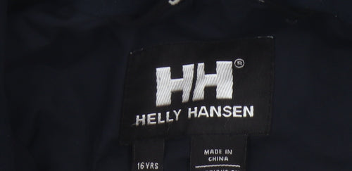 Helly Hansen Boys Blue Basic Jacket, Size 16Y, Water Resistant