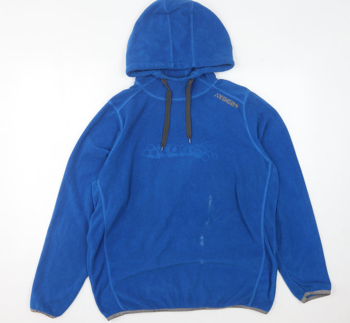 TOG24 Men's Blue Pullover Hoodie, Fleece, Large