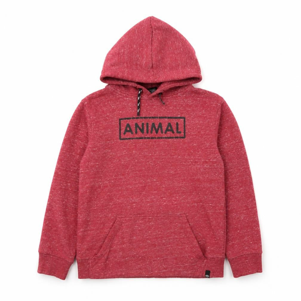 Front view of Animal boys’ red pullover hoodie - 10-11 years