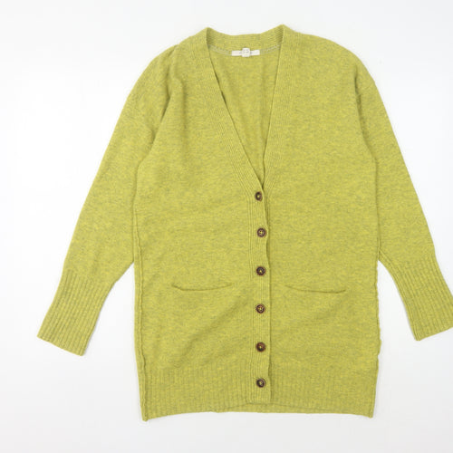 White Stuff Women’s Green V-Neck Cardigan - Size 10