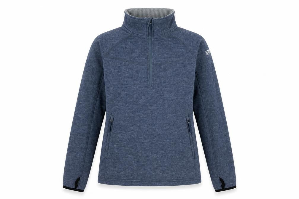 Front view of Surfanic Women's Blue Fleece Pullover Sweatshirt Small