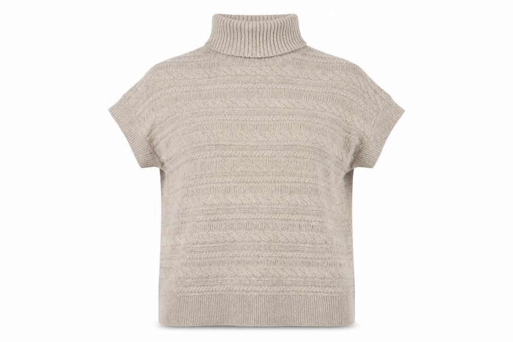 FatFace Women's Beige Roll Neck Pullover Jumper S