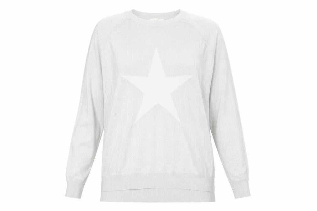 hush Women's White XS Star Pullover Jumper