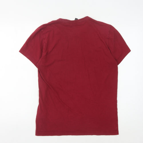 Adidas Men's Red Graphic Print T-Shirt, Size S
