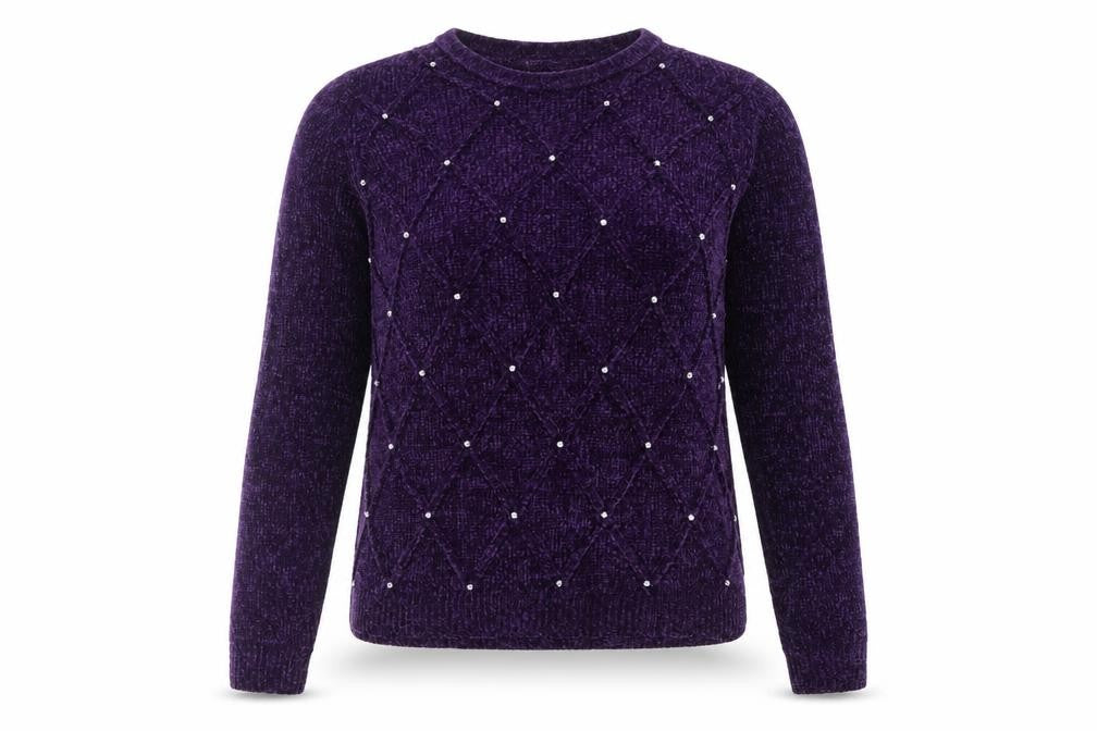 Front view of Honor Millburn Women's Purple jumper, size 10-12