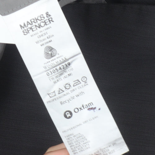 Marks and Spencer Men's Grey Wool Suit Jacket, 42R