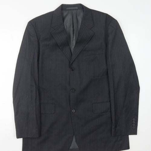 Moss Men's Grey Striped Suit Jacket, Chest 42, Regular Fit
