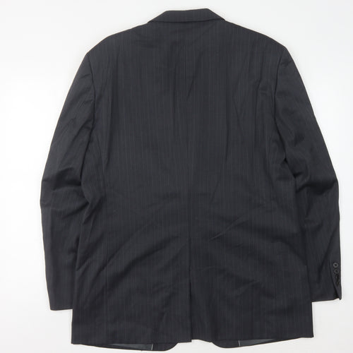 Moss Men's Grey Striped Suit Jacket, Chest 42, Regular Fit