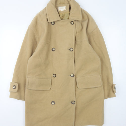 Elements Women's Beige Wool Pea Coat Size 14